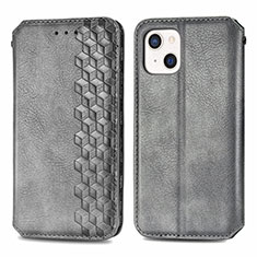 Custodia Portafoglio In Pelle Fantasia Modello Cover con Supporto H15 per Apple iPhone 13 Grigio