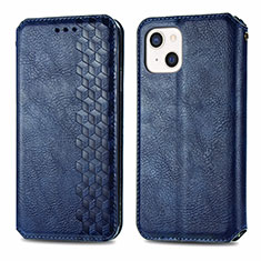 Custodia Portafoglio In Pelle Fantasia Modello Cover con Supporto H15 per Apple iPhone 13 Mini Blu