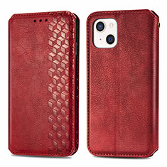 Custodia Portafoglio In Pelle Fantasia Modello Cover con Supporto H15 per Apple iPhone 14 Plus Rosso