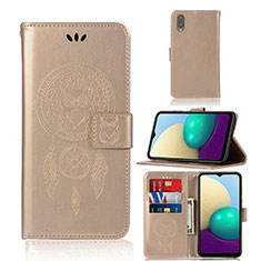 Custodia Portafoglio In Pelle Fantasia Modello Cover con Supporto JX1 per Samsung Galaxy A02 Oro