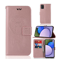 Custodia Portafoglio In Pelle Fantasia Modello Cover con Supporto JX1 per Samsung Galaxy A02s Oro Rosa