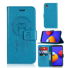 Custodia Portafoglio In Pelle Fantasia Modello Cover con Supporto JX1 per Samsung Galaxy M01 Core Blu