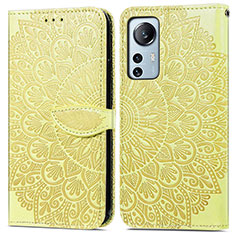 Custodia Portafoglio In Pelle Fantasia Modello Cover con Supporto L02 per Xiaomi Mi 12 Lite 5G Giallo