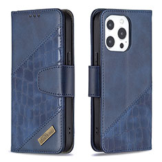 Custodia Portafoglio In Pelle Fantasia Modello Cover con Supporto L05 per Apple iPhone 13 Pro Max Blu