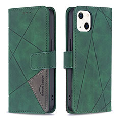 Custodia Portafoglio In Pelle Fantasia Modello Cover con Supporto L06 per Apple iPhone 14 Verde