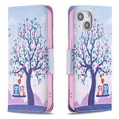 Custodia Portafoglio In Pelle Fantasia Modello Cover con Supporto L07 per Apple iPhone 14 Multicolore