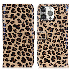 Custodia Portafoglio In Pelle Fantasia Modello Cover con Supporto L09 per Apple iPhone 13 Pro Max Marrone