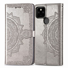 Custodia Portafoglio In Pelle Fantasia Modello Cover con Supporto per Google Pixel 4a 5G Grigio