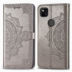 Custodia Portafoglio In Pelle Fantasia Modello Cover con Supporto per Google Pixel 4a Grigio