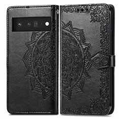 Custodia Portafoglio In Pelle Fantasia Modello Cover con Supporto per Google Pixel 6 Pro 5G Nero