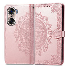 Custodia Portafoglio In Pelle Fantasia Modello Cover con Supporto per Huawei Honor 60 5G Oro Rosa
