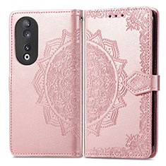 Custodia Portafoglio In Pelle Fantasia Modello Cover con Supporto per Huawei Honor 90 5G Oro Rosa
