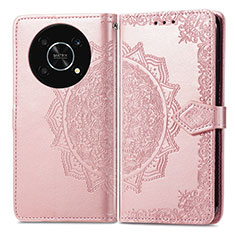 Custodia Portafoglio In Pelle Fantasia Modello Cover con Supporto per Huawei Honor Magic4 Lite 5G Oro Rosa