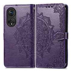 Custodia Portafoglio In Pelle Fantasia Modello Cover con Supporto per Huawei Nova 9 Pro Viola