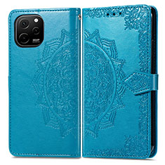 Custodia Portafoglio In Pelle Fantasia Modello Cover con Supporto per Huawei Nova Y61 Blu