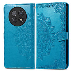 Custodia Portafoglio In Pelle Fantasia Modello Cover con Supporto per Huawei Nova Y91 Blu