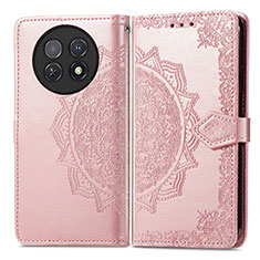 Custodia Portafoglio In Pelle Fantasia Modello Cover con Supporto per Huawei Nova Y91 Oro Rosa