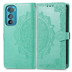 Custodia Portafoglio In Pelle Fantasia Modello Cover con Supporto per Motorola Moto Edge 30 5G Verde