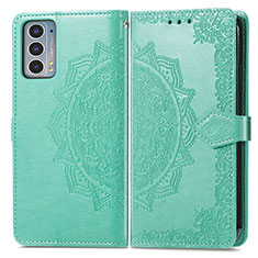 Custodia Portafoglio In Pelle Fantasia Modello Cover con Supporto per Motorola Moto Edge Lite 5G Verde