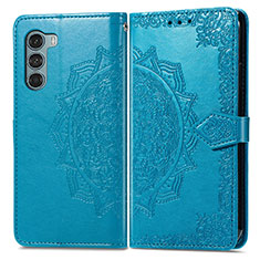 Custodia Portafoglio In Pelle Fantasia Modello Cover con Supporto per Motorola Moto Edge S30 5G Blu