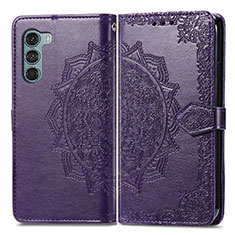 Custodia Portafoglio In Pelle Fantasia Modello Cover con Supporto per Motorola Moto Edge S30 5G Viola