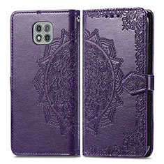 Custodia Portafoglio In Pelle Fantasia Modello Cover con Supporto per Motorola Moto G Power (2021) Viola