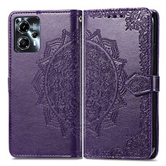 Custodia Portafoglio In Pelle Fantasia Modello Cover con Supporto per Motorola Moto G13 Viola