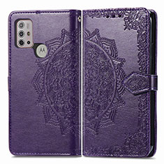 Custodia Portafoglio In Pelle Fantasia Modello Cover con Supporto per Motorola Moto G20 Viola