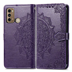 Custodia Portafoglio In Pelle Fantasia Modello Cover con Supporto per Motorola Moto G40 Fusion Viola