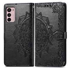 Custodia Portafoglio In Pelle Fantasia Modello Cover con Supporto per Motorola Moto G42 Nero