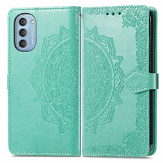 Custodia Portafoglio In Pelle Fantasia Modello Cover con Supporto per Motorola Moto G51 5G Verde