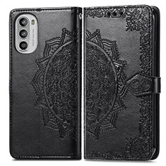 Custodia Portafoglio In Pelle Fantasia Modello Cover con Supporto per Motorola Moto G52j 5G Nero