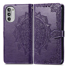 Custodia Portafoglio In Pelle Fantasia Modello Cover con Supporto per Motorola Moto G82 5G Viola