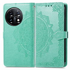Custodia Portafoglio In Pelle Fantasia Modello Cover con Supporto per OnePlus 11 5G Verde