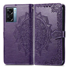 Custodia Portafoglio In Pelle Fantasia Modello Cover con Supporto per Oppo A56S 5G Viola