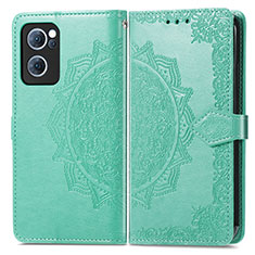 Custodia Portafoglio In Pelle Fantasia Modello Cover con Supporto per Oppo Reno8 4G Verde