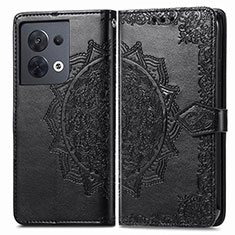 Custodia Portafoglio In Pelle Fantasia Modello Cover con Supporto per Oppo Reno8 5G Nero