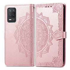 Custodia Portafoglio In Pelle Fantasia Modello Cover con Supporto per Realme Narzo 30 5G Oro Rosa