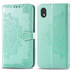 Custodia Portafoglio In Pelle Fantasia Modello Cover con Supporto per Samsung Galaxy A01 Core Verde