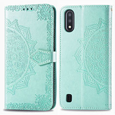 Custodia Portafoglio In Pelle Fantasia Modello Cover con Supporto per Samsung Galaxy A01 SM-A015 Verde