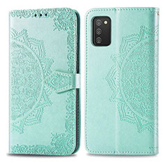 Custodia Portafoglio In Pelle Fantasia Modello Cover con Supporto per Samsung Galaxy A02s Verde