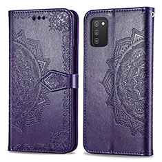Custodia Portafoglio In Pelle Fantasia Modello Cover con Supporto per Samsung Galaxy A02s Viola