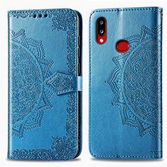 Custodia Portafoglio In Pelle Fantasia Modello Cover con Supporto per Samsung Galaxy A10s Blu
