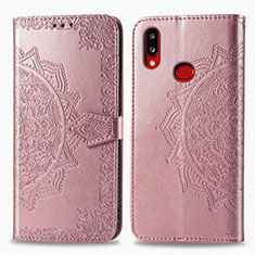 Custodia Portafoglio In Pelle Fantasia Modello Cover con Supporto per Samsung Galaxy A10s Oro Rosa