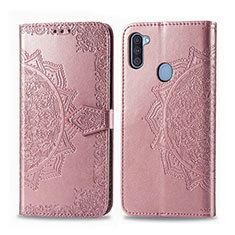 Custodia Portafoglio In Pelle Fantasia Modello Cover con Supporto per Samsung Galaxy A11 Oro Rosa