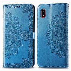 Custodia Portafoglio In Pelle Fantasia Modello Cover con Supporto per Samsung Galaxy A20 SC-02M SCV46 Blu
