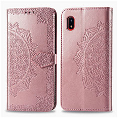 Custodia Portafoglio In Pelle Fantasia Modello Cover con Supporto per Samsung Galaxy A20 SC-02M SCV46 Oro Rosa