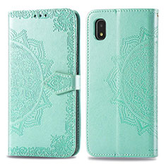 Custodia Portafoglio In Pelle Fantasia Modello Cover con Supporto per Samsung Galaxy A21 SC-42A Verde