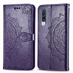 Custodia Portafoglio In Pelle Fantasia Modello Cover con Supporto per Samsung Galaxy A30S Viola