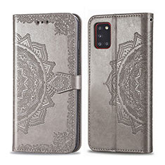Custodia Portafoglio In Pelle Fantasia Modello Cover con Supporto per Samsung Galaxy A31 Grigio